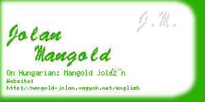 jolan mangold business card